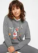 Long-Sweatshirt mit Seitenschlitz und Kapuze, bonprix