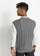 Pull coton sans manches en maille torsadée, bonprix