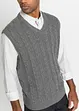 Pull coton sans manches en maille torsadée, bonprix