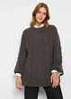 Oversize-Pullover mit Zopfmuster, bonprix