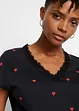 T-shirt imprimé avec dentelle, bonprix