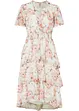 Robe midi floral à volants, bonprix