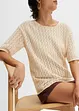 Ajour- Pullover mit Leinen, 1/2- Arm, bonprix