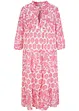 Crincle-Web-Baumwollmidikleid mit Taschen und 3/4- Arm, bonprix