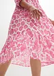 Crincle-Web-Baumwollmidikleid mit Taschen und 3/4- Arm, bonprix