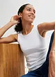 Lot de 2 tops côtelés 100% coton, bonprix