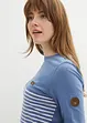 T-shirt manches longues à rayures en coton, bonprix