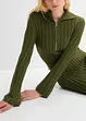 Ripp-Strickkleid mit Troyerkragen, bonprix
