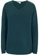 Pull col V en maille milano côtelée, bonprix