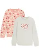 Mädchen Sweatshirt mit Bio-Baumwolle (2er Pack), bonprix