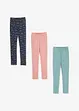 Leggings aus elastischem Bio-Baumwoll-Mix (3er-Pack), bonprix