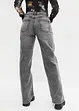 Wide-Leg-Jeans, High Waist mit Nietenbesatz, bonprix