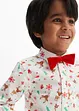 Jungen Langarmhemd mit Weihnachtsmotiv und Fliege (2-tlg.Set), Slim Fit, bpc bonprix collection