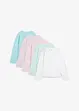 Lot de 5 t-shirts amples à col rond, manches longues, bonprix