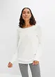 Pull en maille côtelée à encolure bateau, bonprix