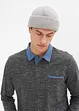 Poloshirt mit gewebtem Kragen, Langarm, bonprix