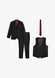 Anzug Slim Fit (4-tlg.Set): Sakko, Hose, Weste, Krawatte und Einstecktuch, bonprix