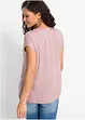 Blouse manches courtes en satin avec épaules descendues, bonprix