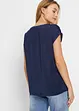 Blouse manches courtes en satin avec épaules descendues, bonprix