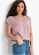 Blouse manches courtes en satin avec épaules descendues, bonprix
