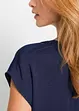 Blouse manches courtes en satin avec épaules descendues, bonprix
