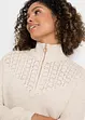 Troyer Pullover mit Ajourmuster, bonprix