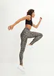 Sport-Leggings mit Print, schnelltrocknend, bonprix