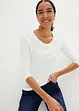 T-shirt manches longues 100% coton à col rond, bonprix