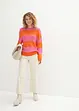 Rundhals-Feinstrickpullover mit Blockstreifen, bonprix