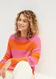 Rundhals-Feinstrickpullover mit Blockstreifen, bonprix
