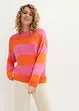 Rundhals-Feinstrickpullover mit Blockstreifen, bonprix