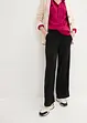 Pantalon large en jersey texturé, taille haute, bonprix