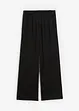 Pantalon large en jersey texturé, taille haute, bonprix