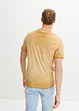 T-shirt col tunisien en 100% coton, aspect délavé, bonprix