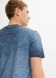 Henleyshirt, Kurzarm aus reiner Bio-Baumwolle in gewaschener Optik, bonprix