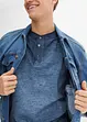 Henleyshirt, Kurzarm aus reiner Bio-Baumwolle in gewaschener Optik, bonprix
