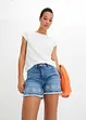 Jeans-Shorts Mid Waist, Lochstickerei, bonprix