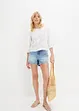 Short en jean, taille moyenne, extensible, John Baner JEANSWEAR