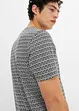 Henleyshirt, Kurzarm aus Bio Baumwolle mit Minimaldruck, bpc bonprix collection