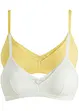 Lot de 2 soutiens-gorge bralette coton rembourré sans armatures, bpc bonprix collection