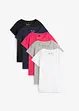 Rundhals-Shirt, Kurzarm (5er Pack), bonprix