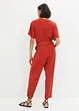 Jumpsuit aus Strukturjersey mit Bindegürtel , knöchelfrei, bpc bonprix collection