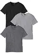 Lot de 3 T-shirts col V, bonprix