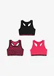 Lot de 3 brassières en coton, bonprix