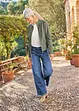 Leichte Lederimitat-Jacke mit seitlichen Stretcheinsätzen, tailliert, bonprix