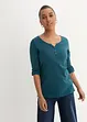 T-shirt manches longues léger avec patte de boutonnage, bonprix