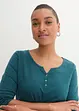 T-shirt manches longues léger avec patte de boutonnage, bonprix