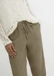 Leinenhose mit seitlichem Spitzeneinsatz, knöchelfrei, bonprix
