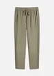 Leinenhose mit seitlichem Spitzeneinsatz, knöchelfrei, bonprix