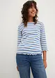 Rippshirt mit Wellenkante, 3/4-Ärmel, bonprix